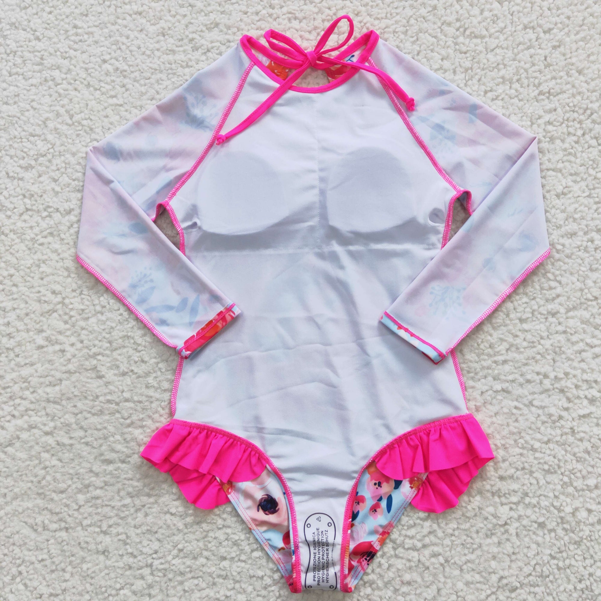 Pink Flower Dream Rash Guard Swim Suit