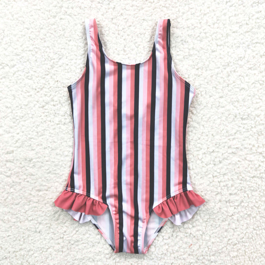kids swim wear striped swimsuit with liner