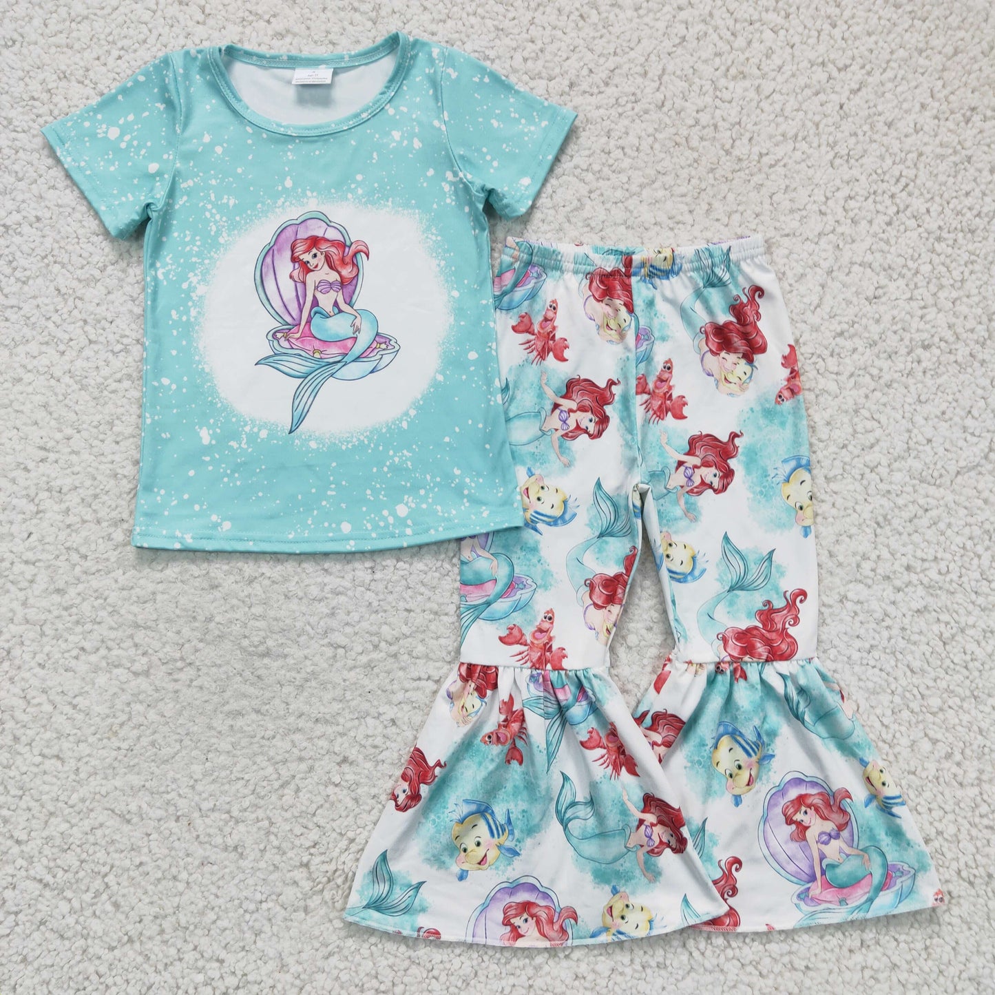 blue short sleeve mermaid outfits