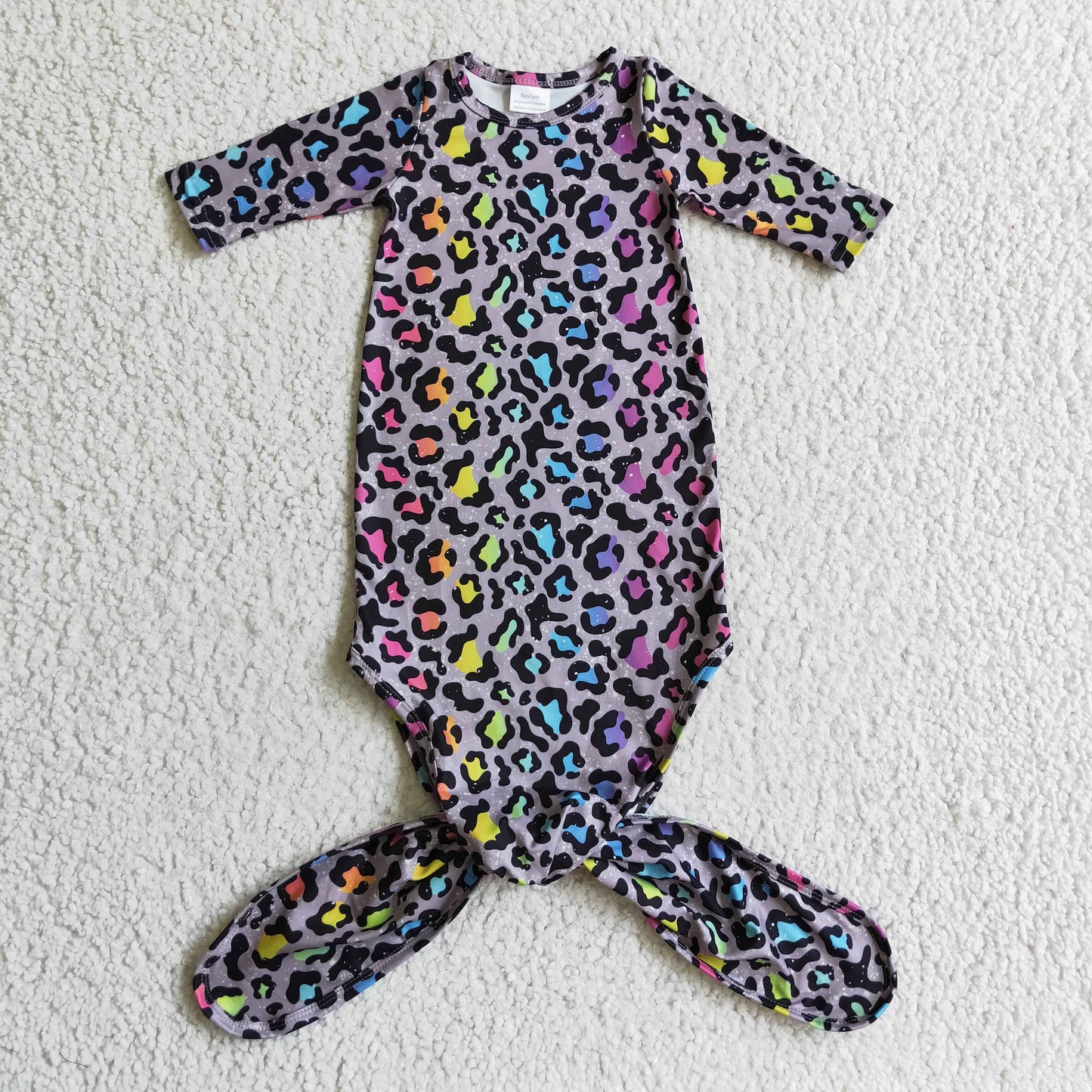 rainbow leopard nightgown infant sleepwear