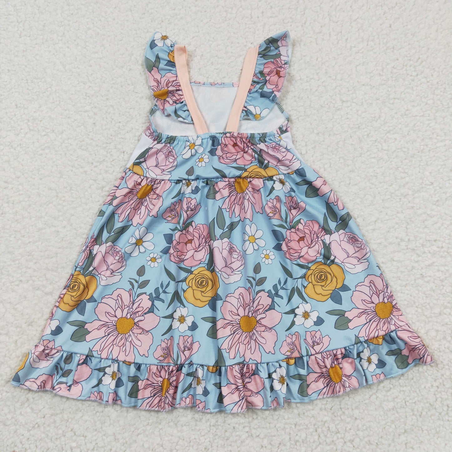 mama's girl floral bow embroidered dress