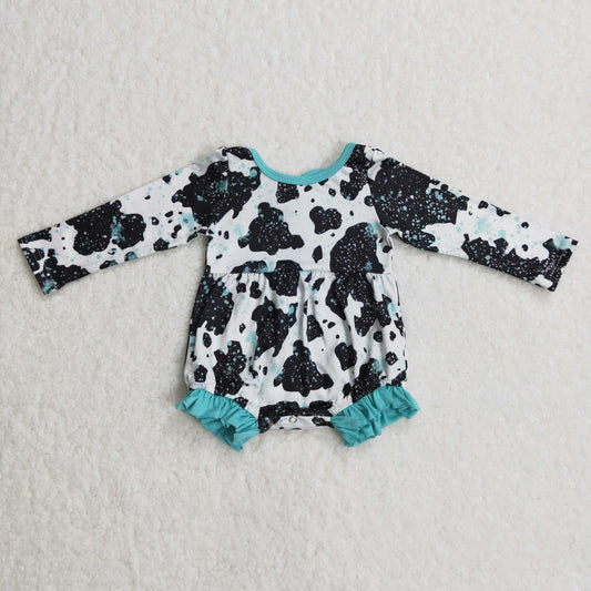 bleached milk cow romper with back bow