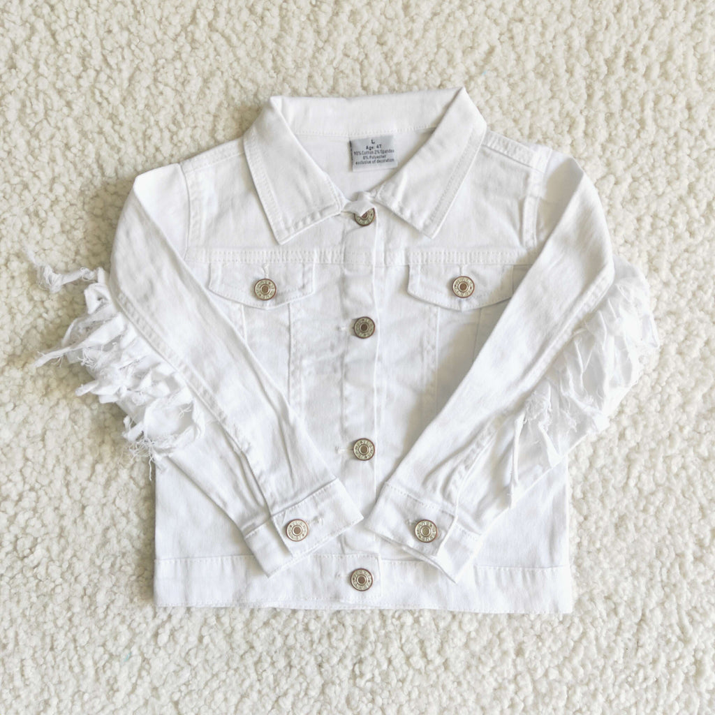 good quality white denim jacket top