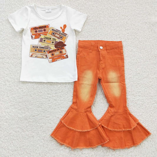 2PCS denim pants set