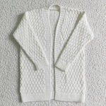 good quality white open sweater coat girl's winter clothes