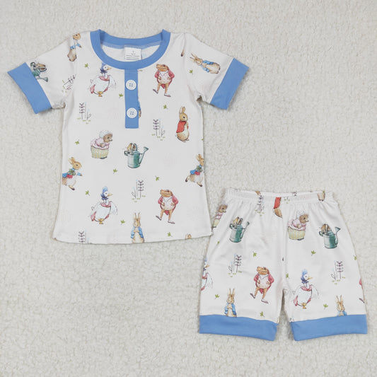 easter bunny shorts pajama set for boy