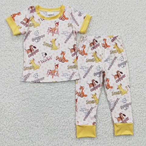 cartoon animal pajama pants set