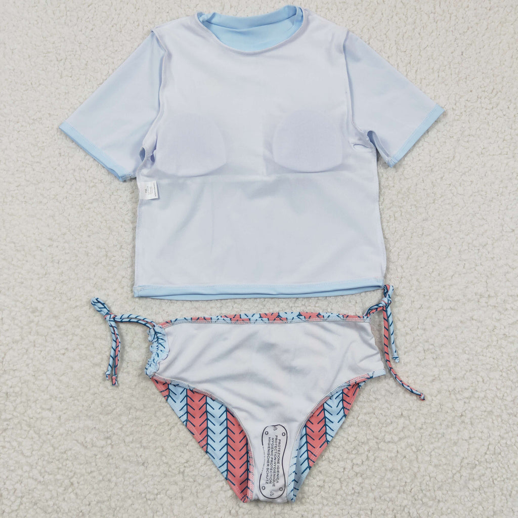 2pcs rainbow print princess swimsuit girl summer clothing