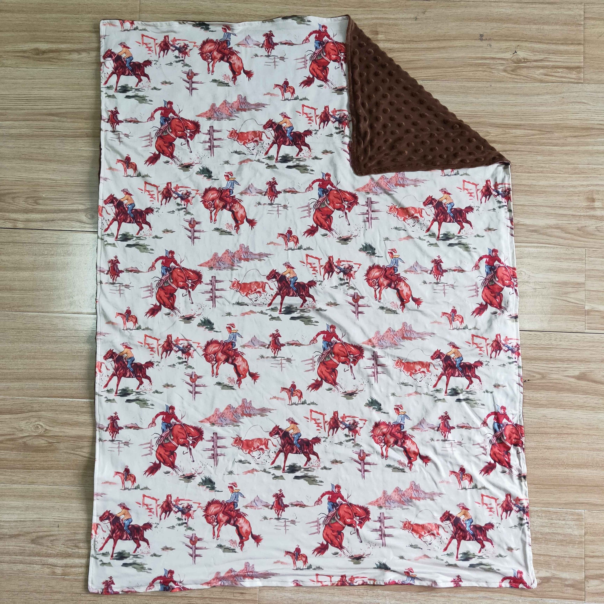 cowboy soft minky baby blanket