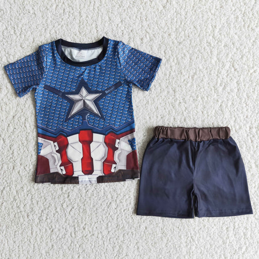 captain america shorts set boy’s outfit