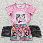 pink dolly vibes tassel fringe skirt set girl outfit