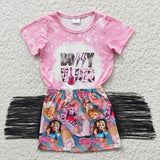 pink dolly vibes tassel fringe skirt set girl outfit