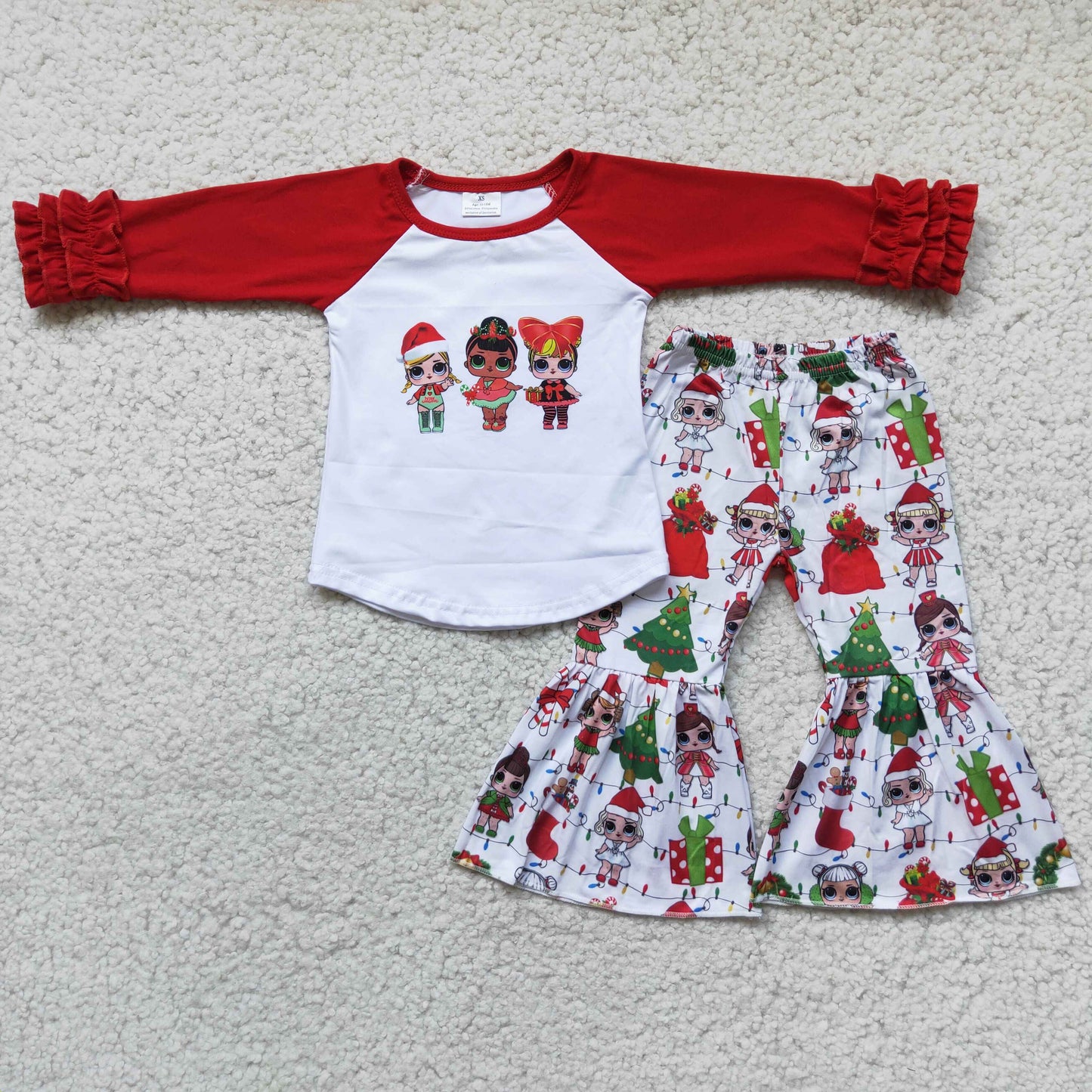 Red Doll Christmas Bells Set