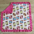 hot pink boots blanket