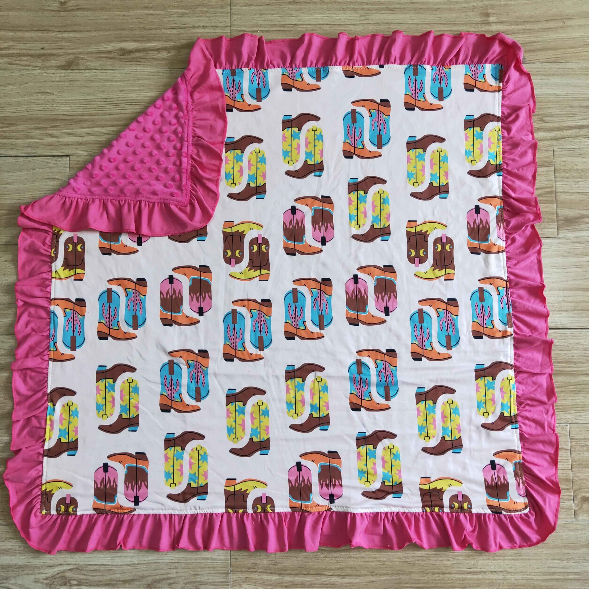 hot pink boots blanket