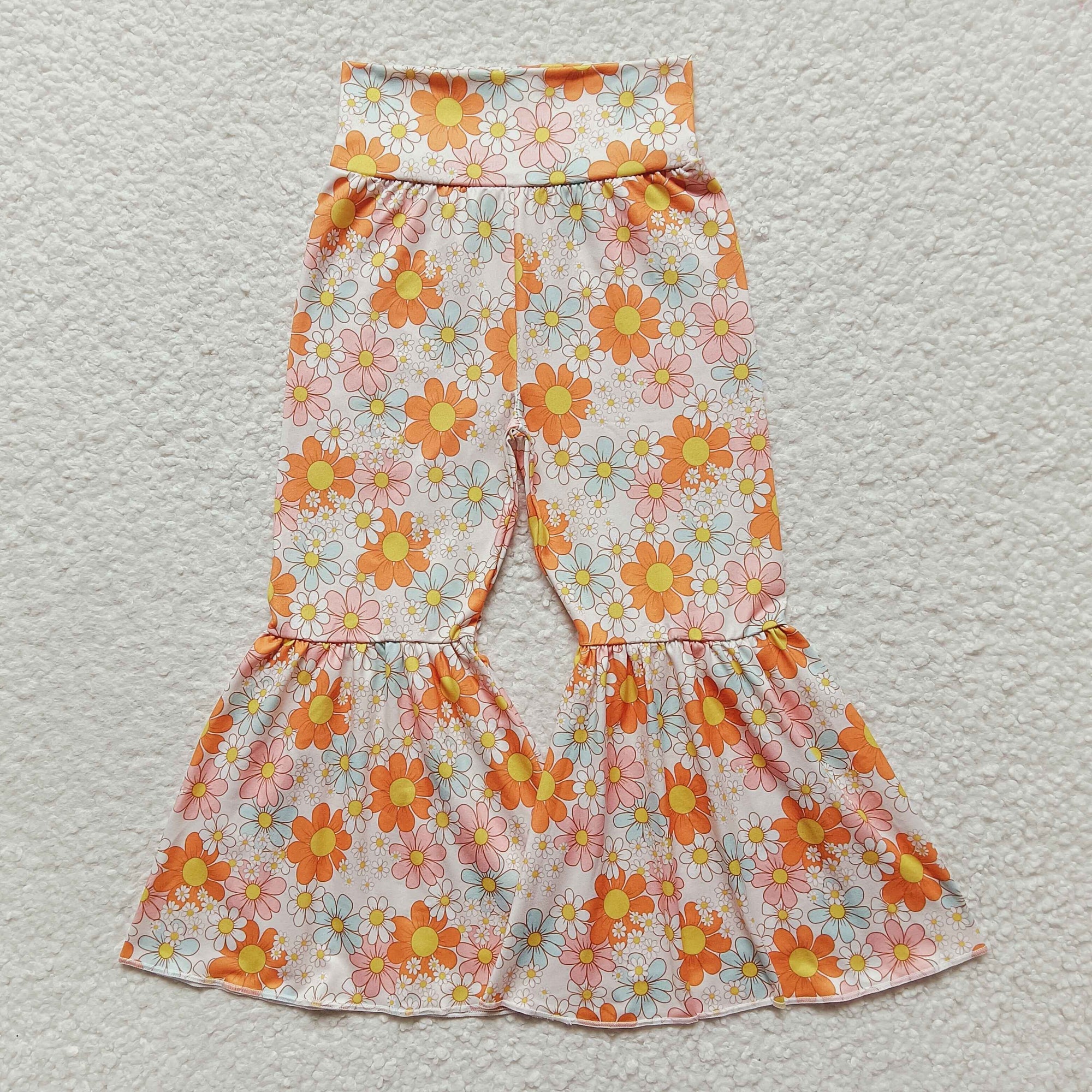 spring floral bell bottom pants