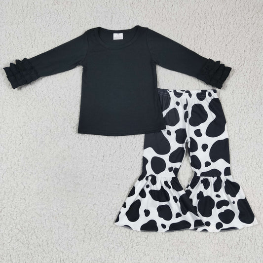 cotton black shirt+ cow bell pants