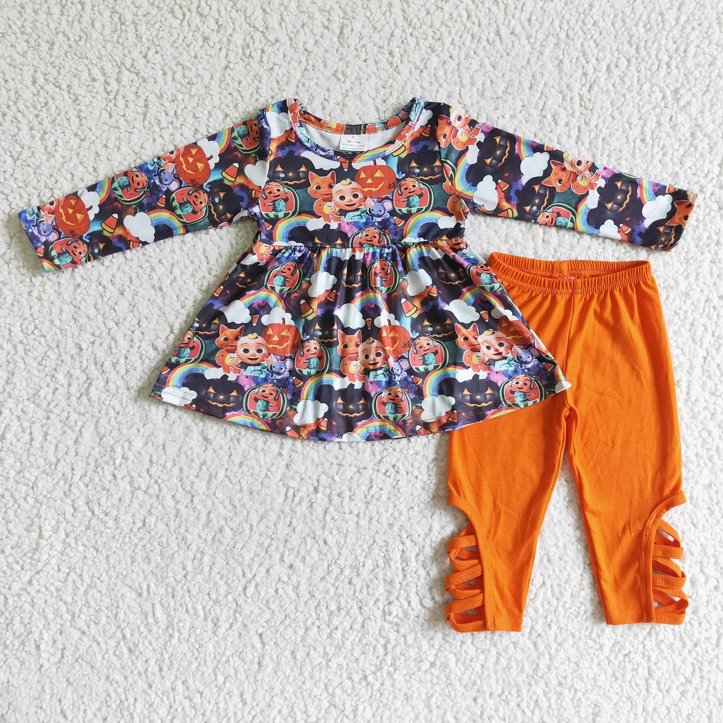 cute girl halloween outfit cartoon print