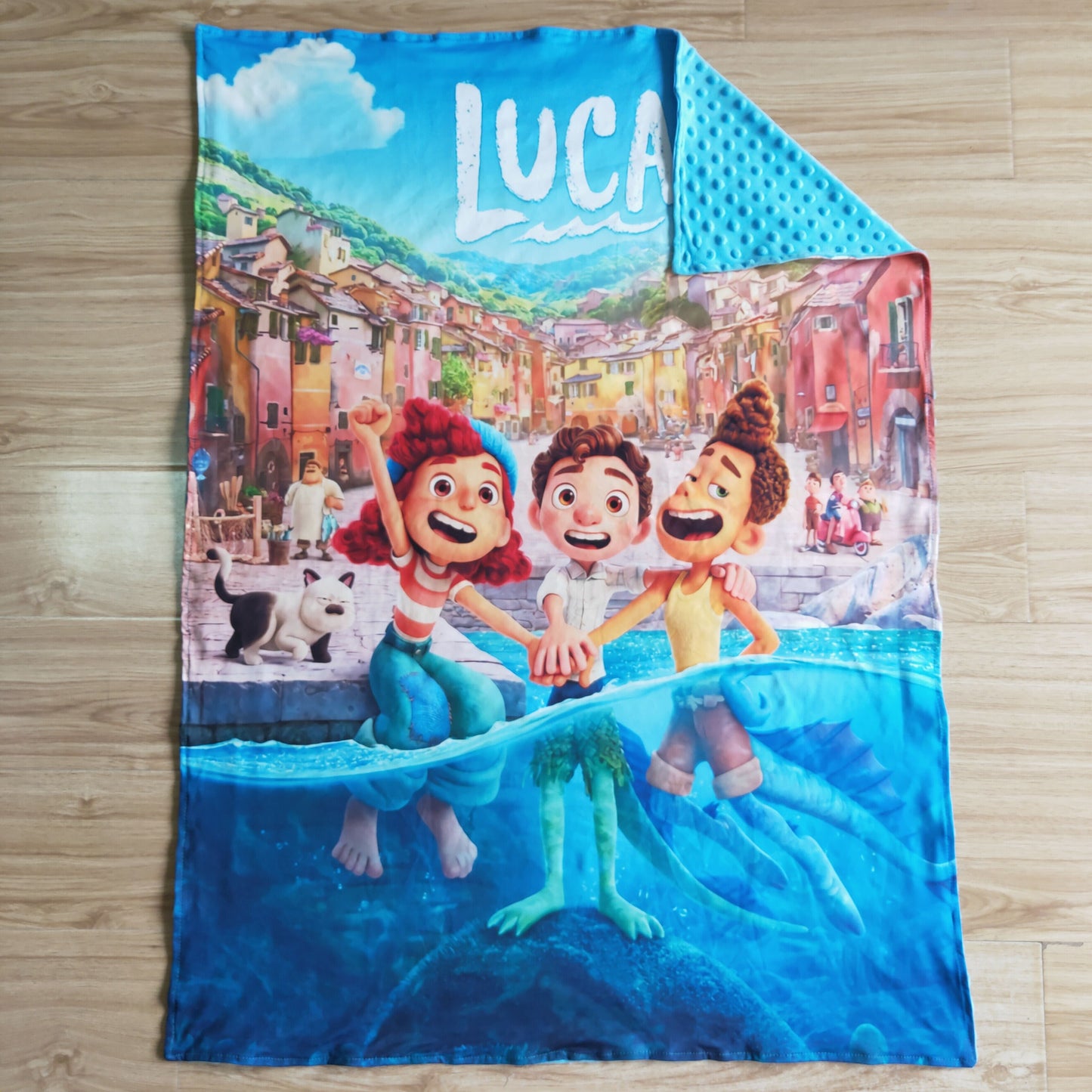 Blue Cartoon Print Blanket