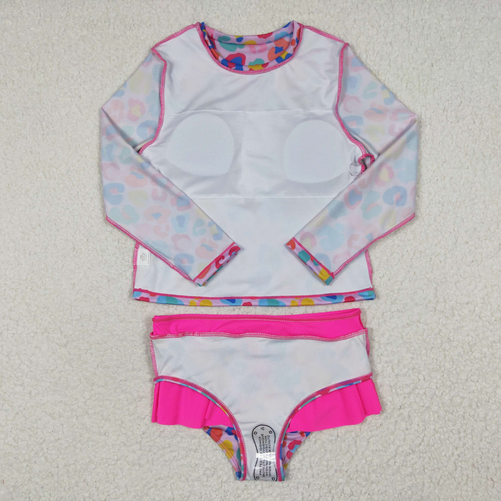 two pieces rash guard swimsuit girl swimwear