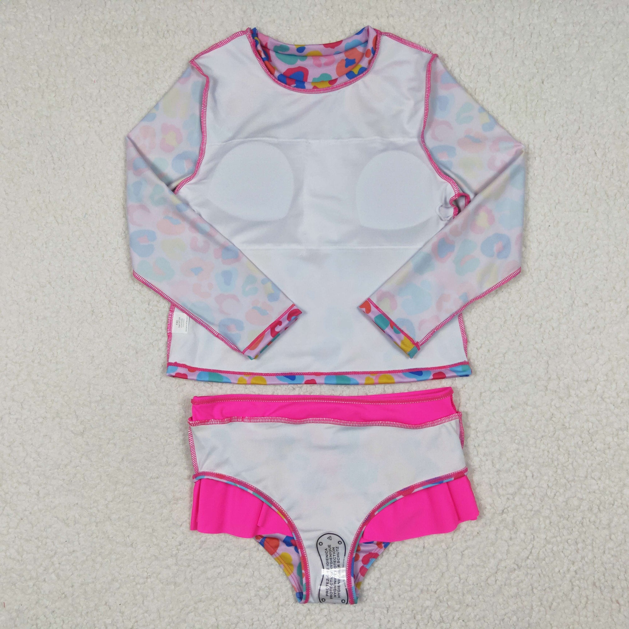 two pieces rash guard swimsuit girl swimwear