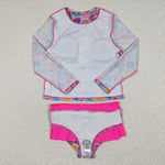 two pieces rash guard swimsuit girl swimwear