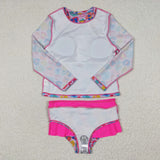 two pieces rash guard swimsuit girl swimwear
