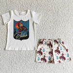 boy's outfit rodeo shorts set western boy clothes