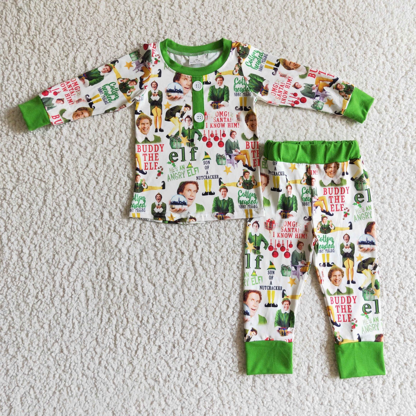 buddy the elf christmas pajama set