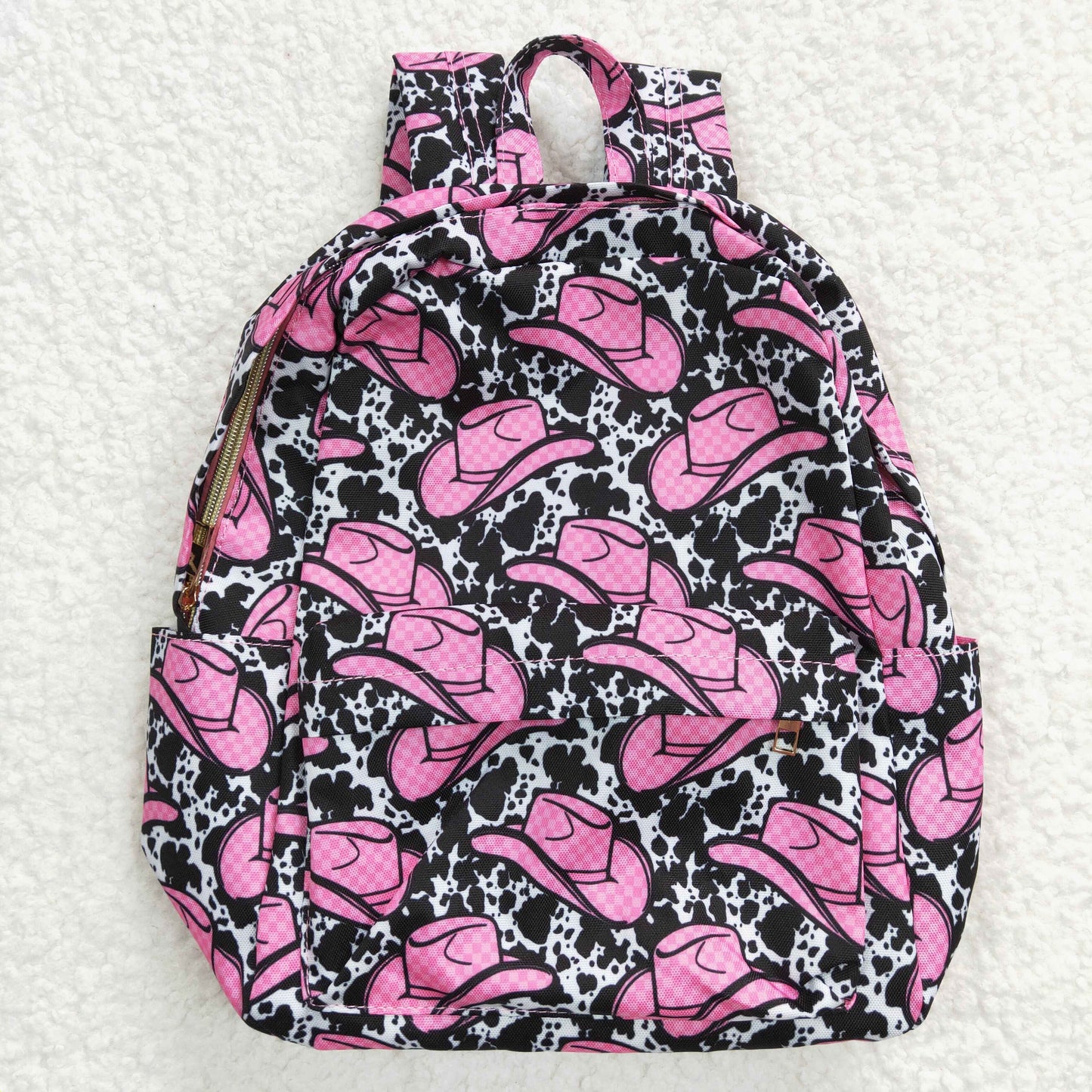 western cowgirl hat print bag backpack