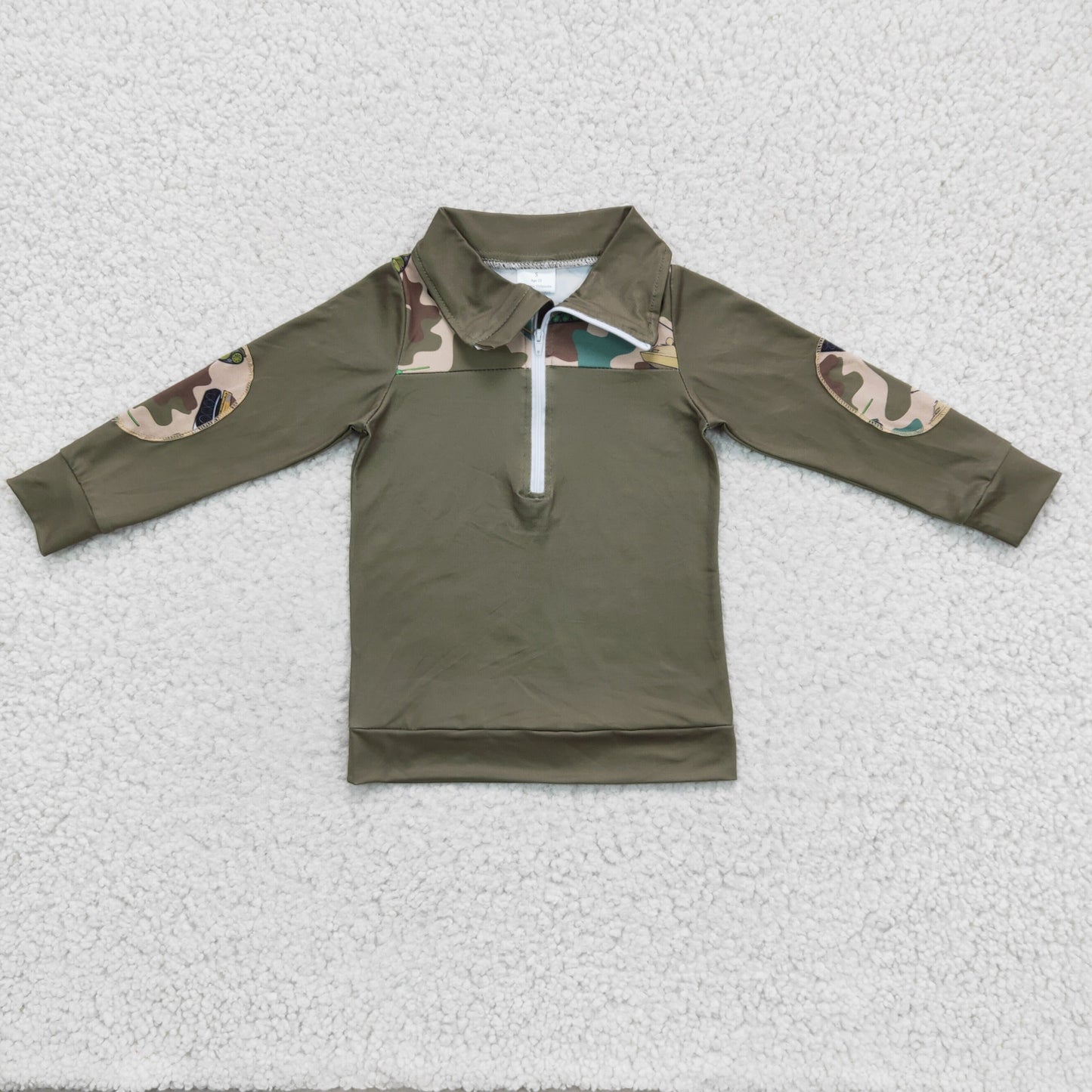boy camouflage zip pullovers