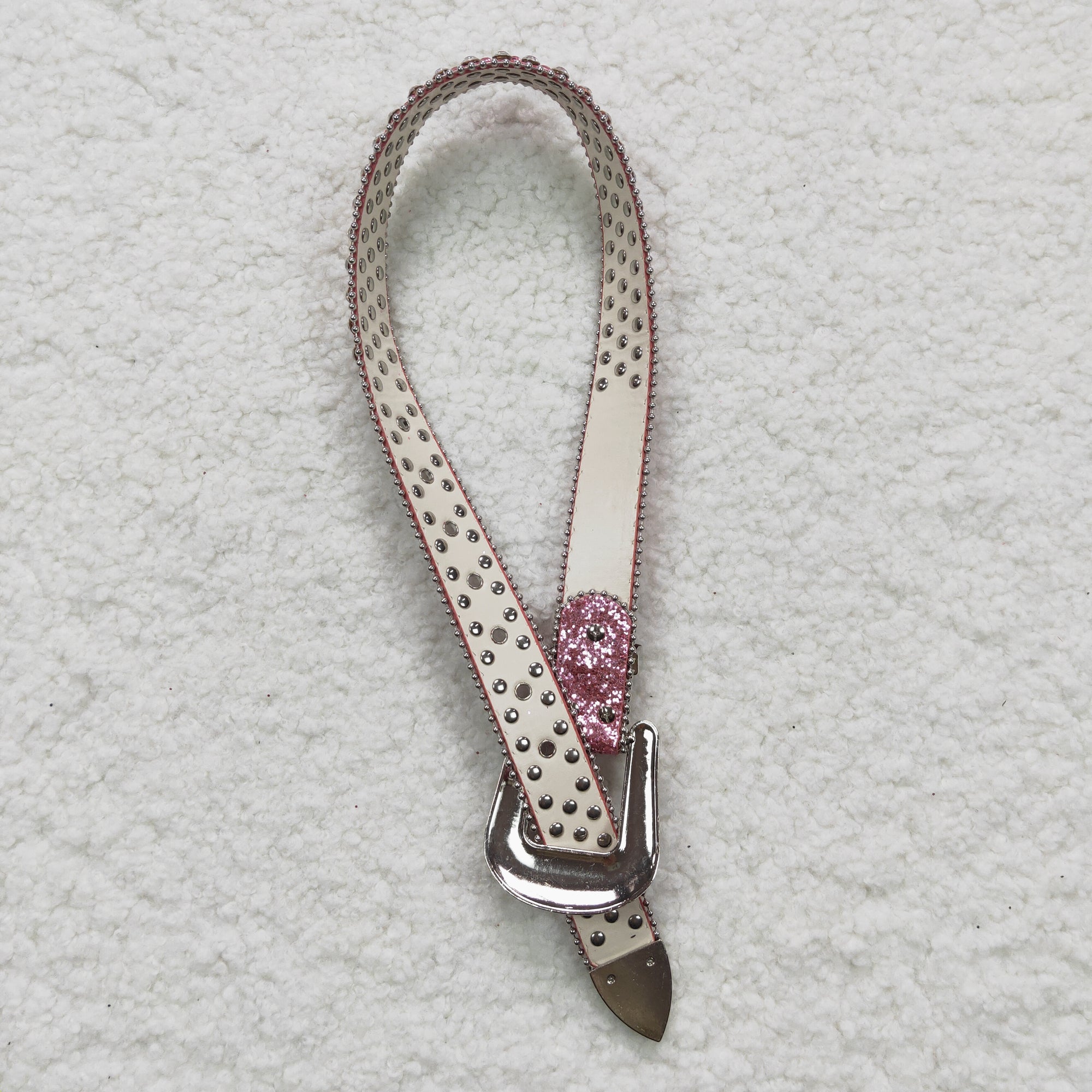 good quality pink and white diamond belt