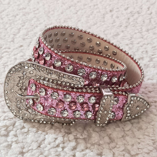 good quality pink and white diamond belt