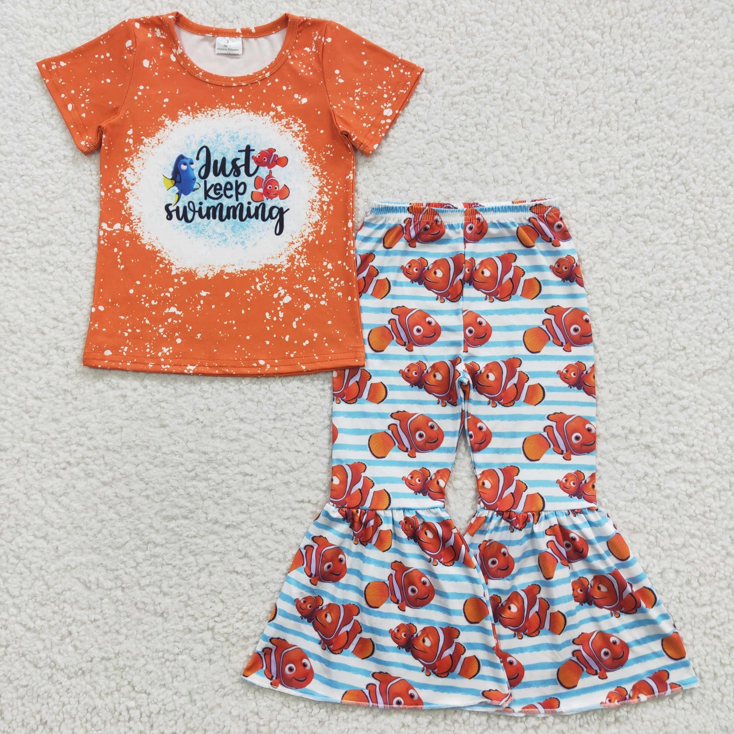 fish bell bottom set just keep swimming girl outfits