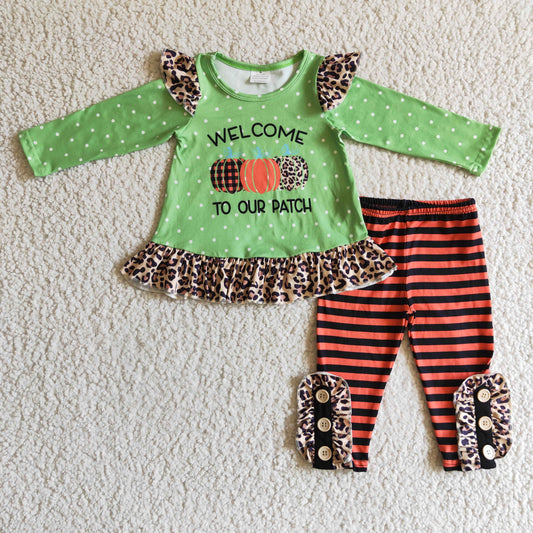 welcome to our patch girl fall clothing set