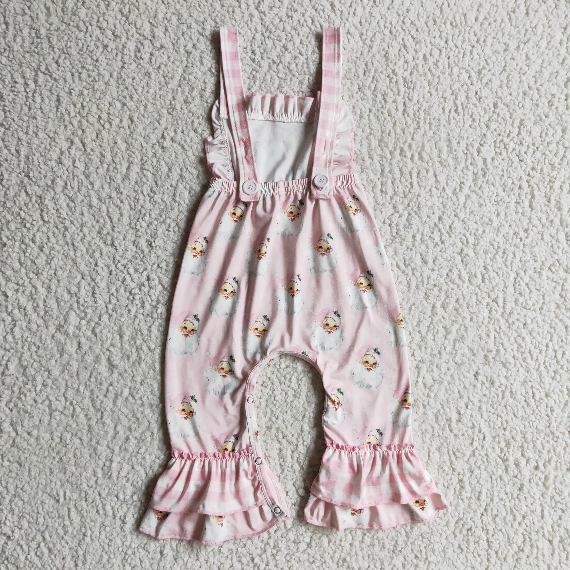 pink santa jumpsuit romper