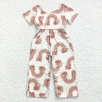 girl's clothing rainbow jumpsuit with pocket summer clothes