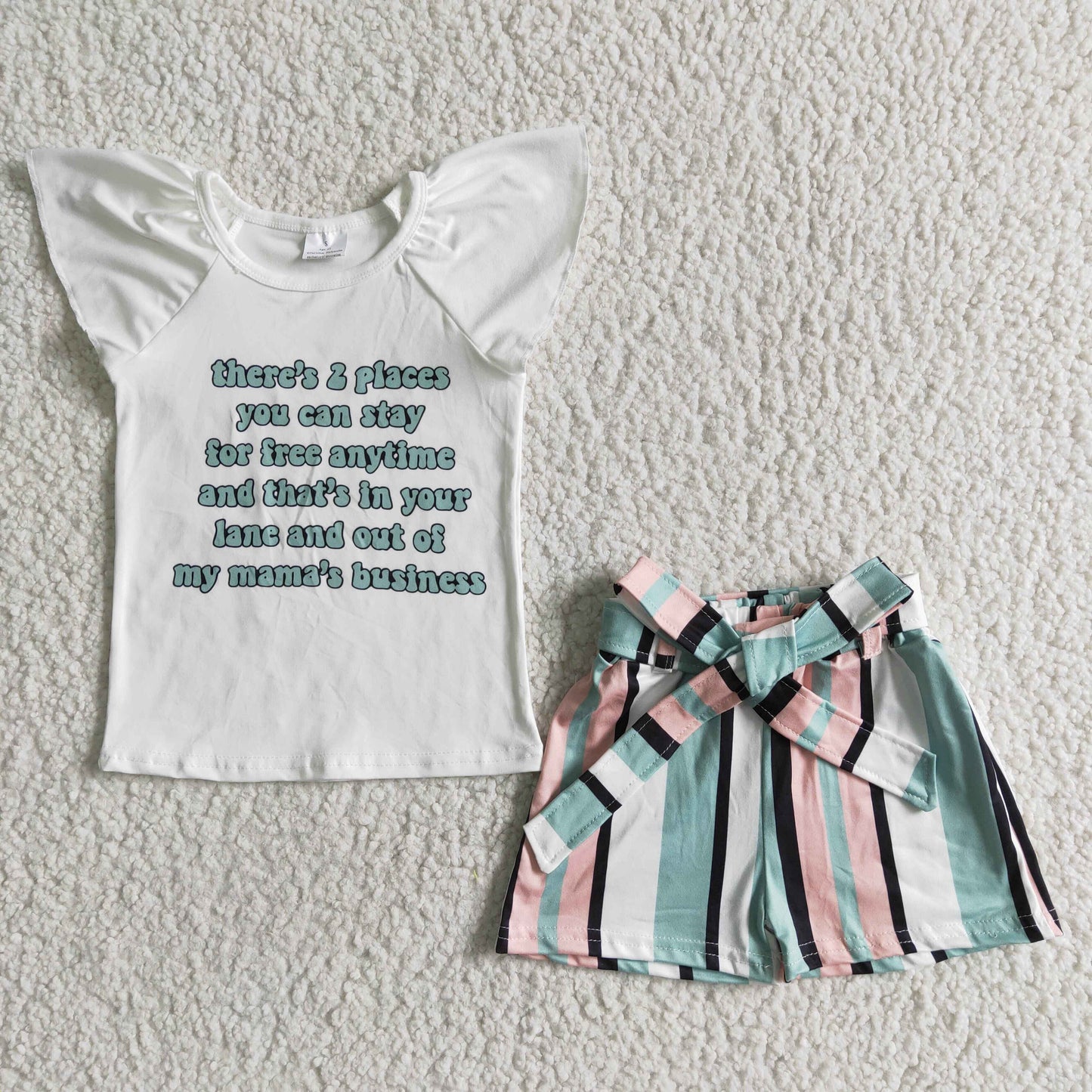 girl's summer outfit shorts set for girl