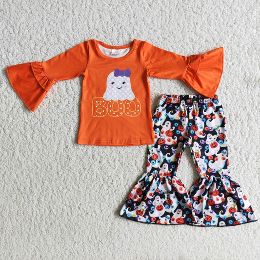 orange boo bells set halloween girl outfit 6 A2-26
