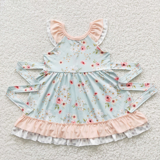 kids clothing girl floral ruffle dress with sash