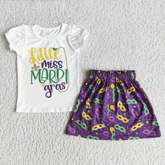 little miss mardi gras mask skirt holiday outfit