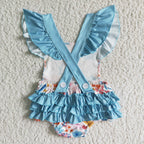 baby flutter floral ruffle romper