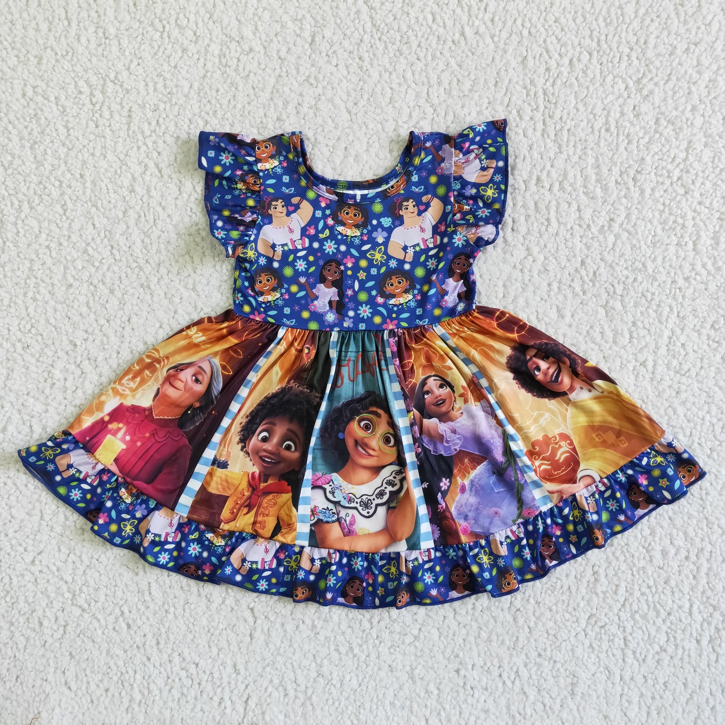 kids clothes girl's cartoon twirl dress
