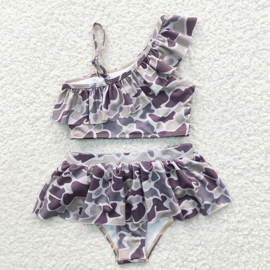 2pcs camo swimsuit girl summer clothing