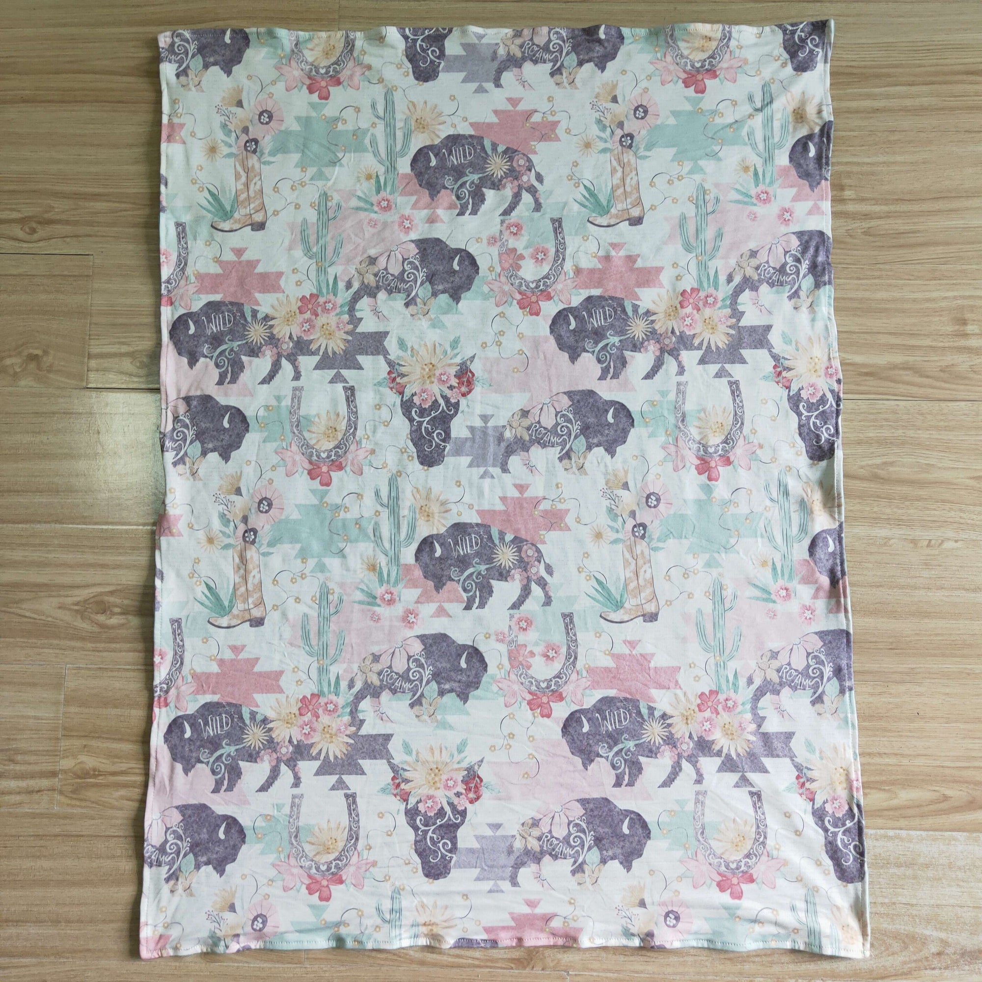 green wild cow soft blanket