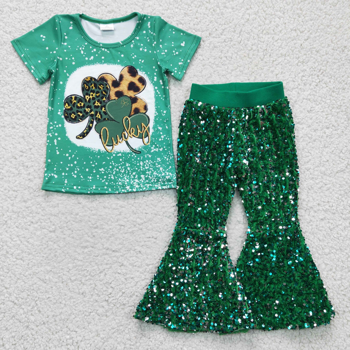 St patrick green clover t shirt lucky