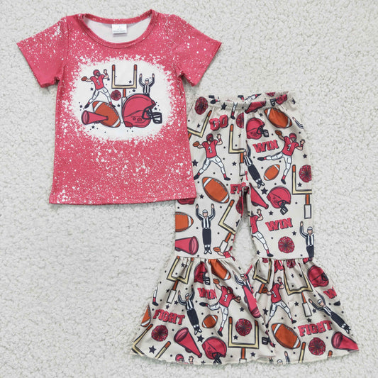 football game girls short sleeve+trousers sets
