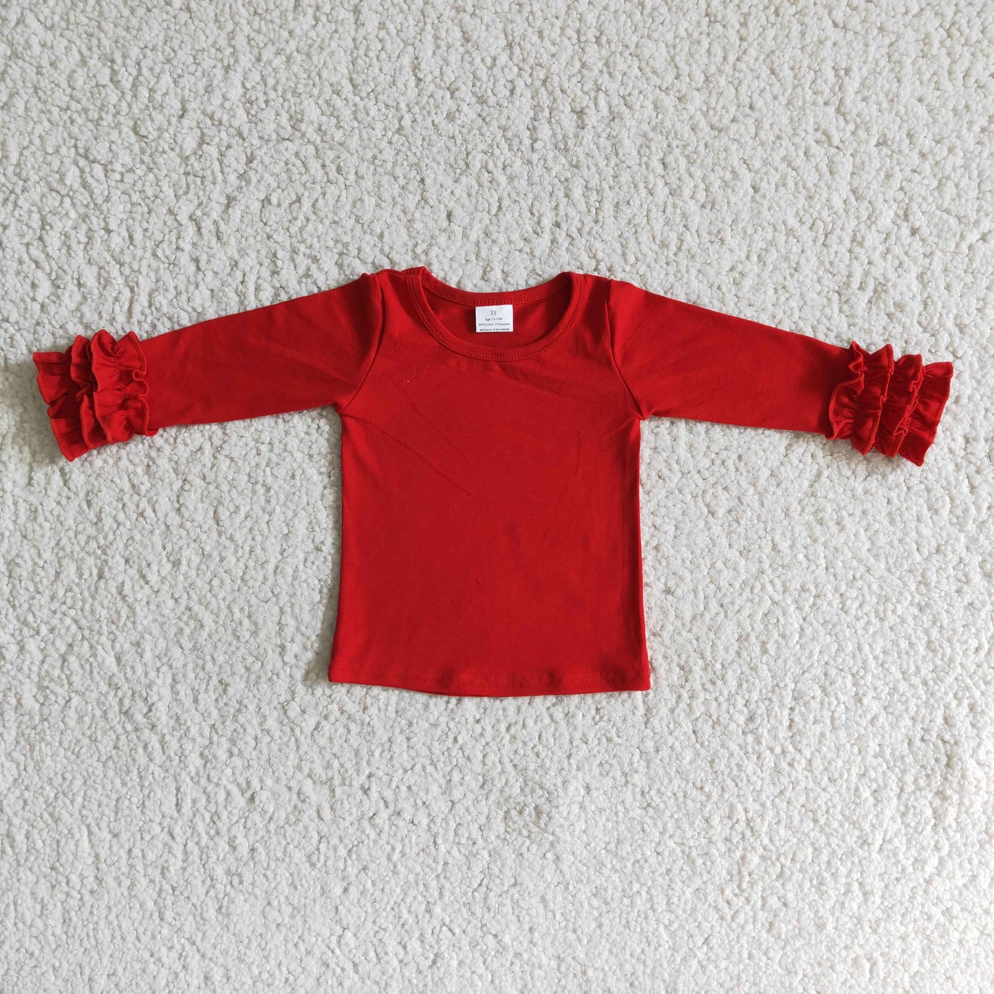 Cotton Red Ruffle Shirt