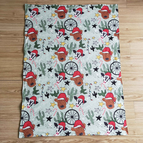 merry christmas cow blanket