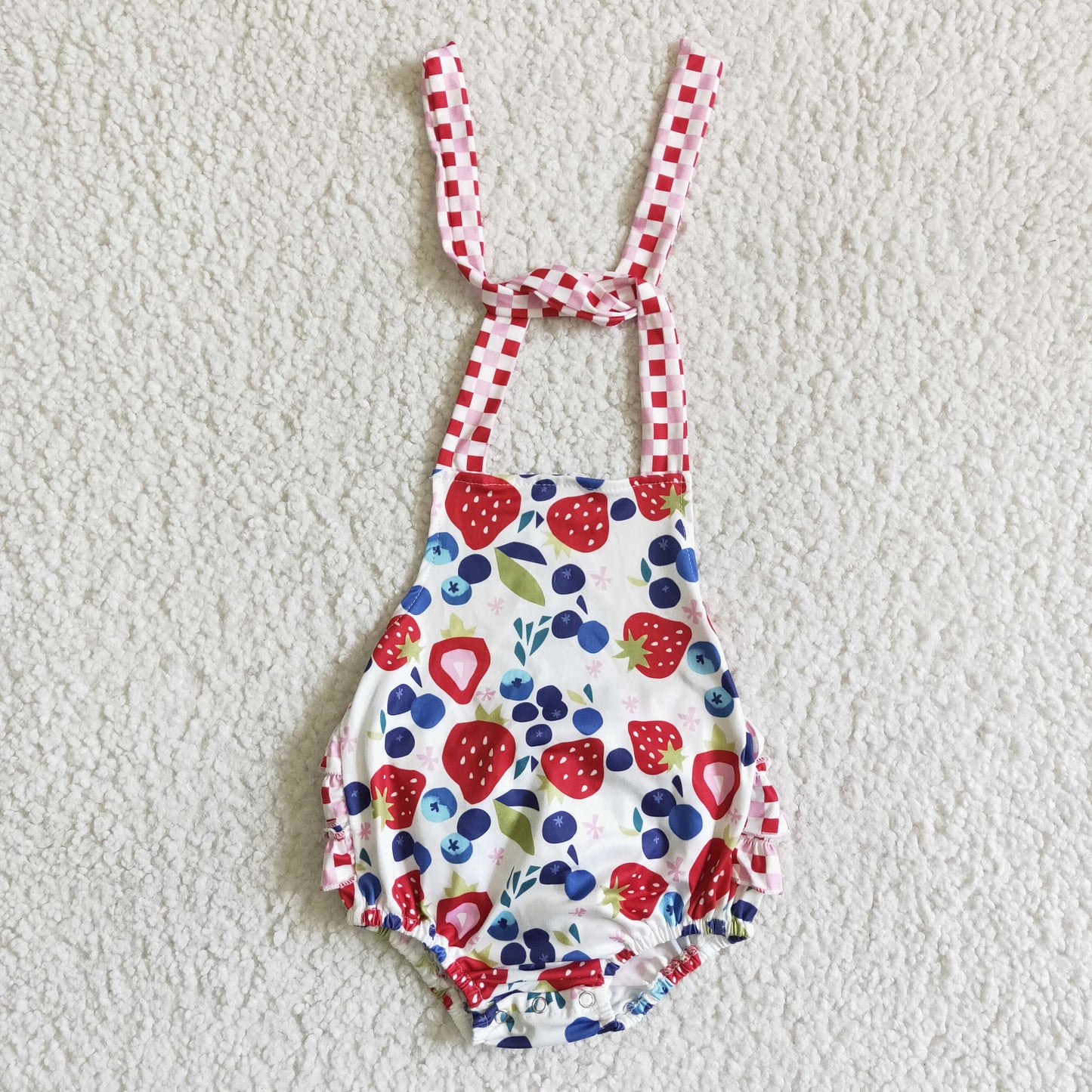 infant clothing halter strawberry jumpsuit